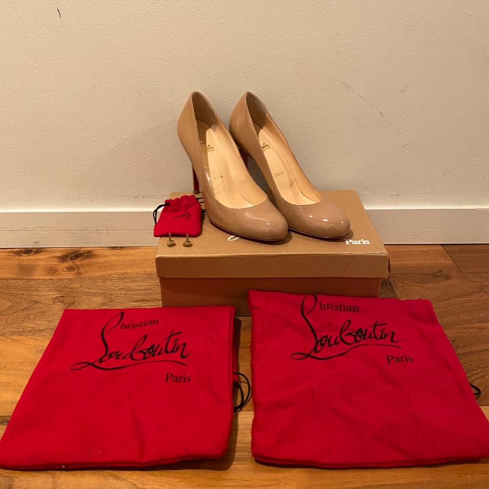 Christian Louboutin Simple Pump 100 Patent Leather Pumps Size 7.5